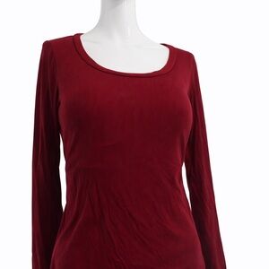 Chicwish Deep Maroon Long Sleeve Top with built in bra